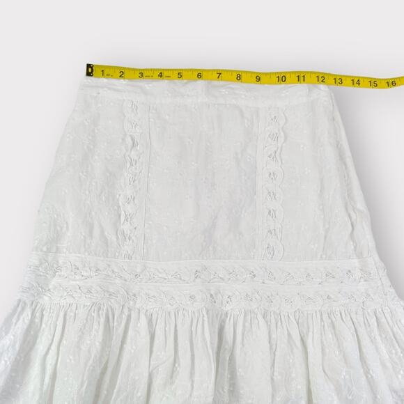 Flannel Embroidered Cotton Ruffle Hem Skirt Size 0 - Picture 4 of 4